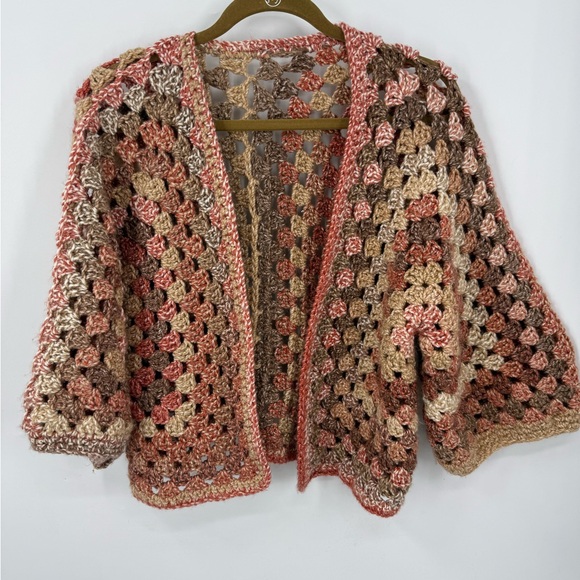 Sweaters - Handmade, granny, cottage, core Crochet Granny Square cardigan M/L